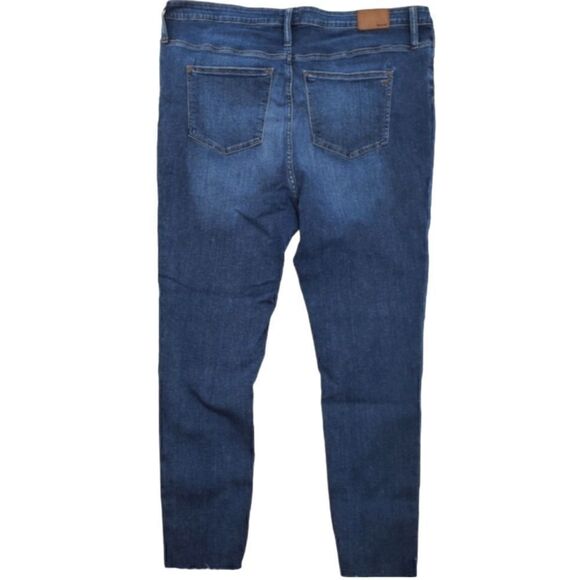 Madewell Mid-rise Skinny Jeans Women's Size 36 Blue Exposed Button Fly Raw Hem - Picture 11 of 17